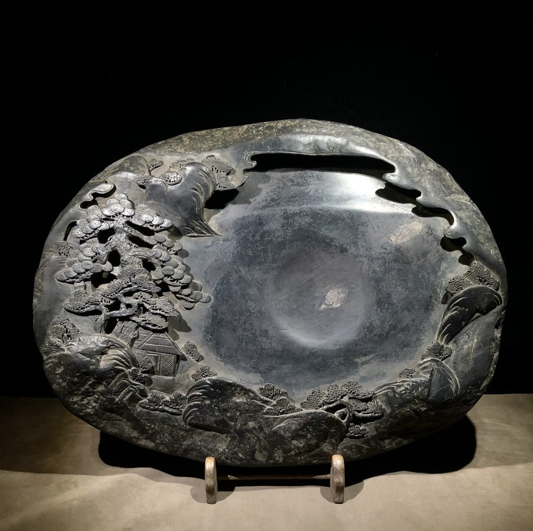 An Exquisite Landscape Pattern with poem Inkstone (1 of 9)