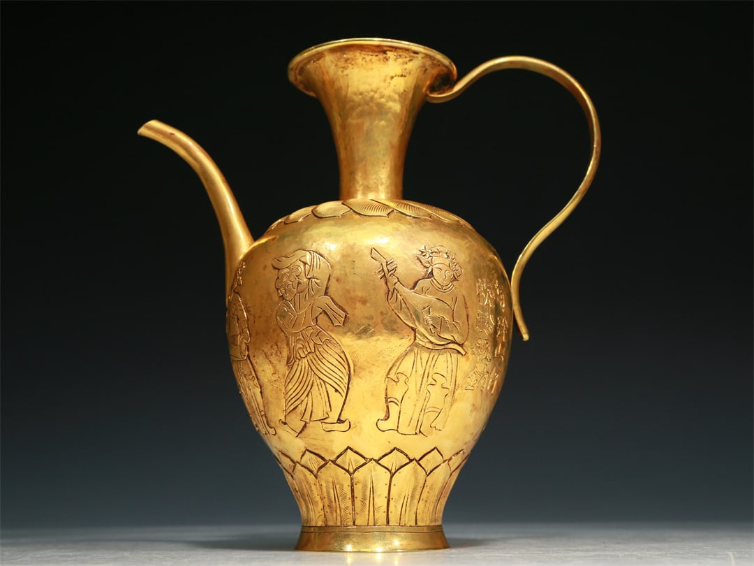A Brilliant Gilt-Bronze 'Figure' Ewer With Inscriptions (1 of 8)