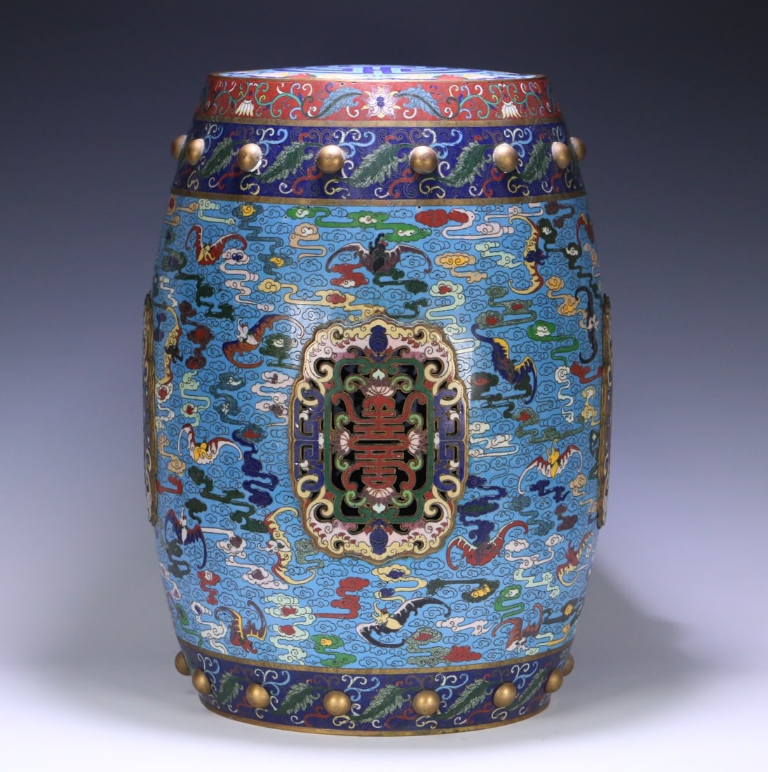 An Exquisite Cloisonne Bats and Peach Pattern Lotus Pattern Ornament (1 of 9)