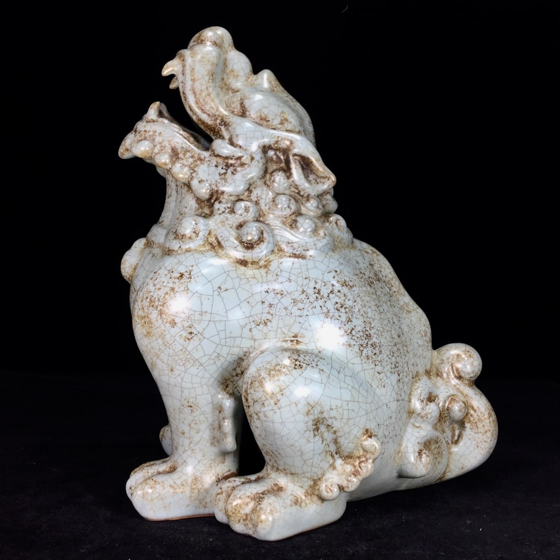 An Exquisite Ru yao Auspicious Beast Ornament (1 of 9)