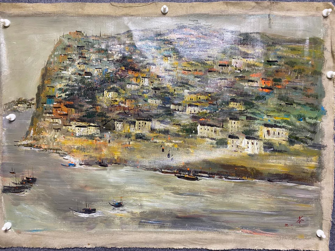 An oil painting by Wu Guanzhong: Wu Guanzhong's oil paintings SIZE: Core 90x60cm (Regular Publishing) (The Dimensions Of All Batches Are Manually Measured.If You Need More Detailed Information, Please Contact Our Customer Service Bef