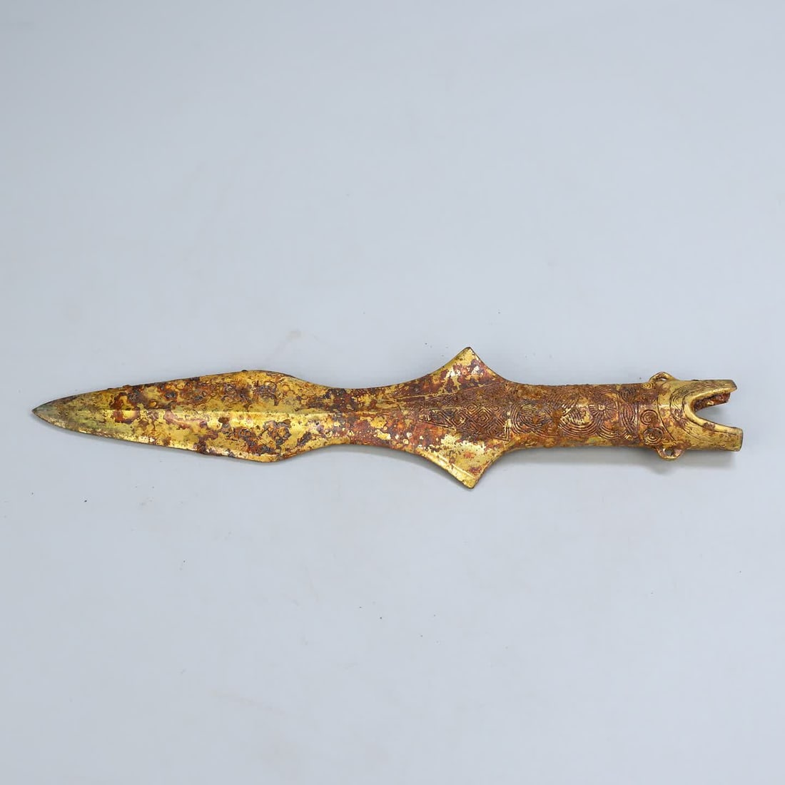 A copper-gilt weapon of the Han Dynasty (1 of 10)