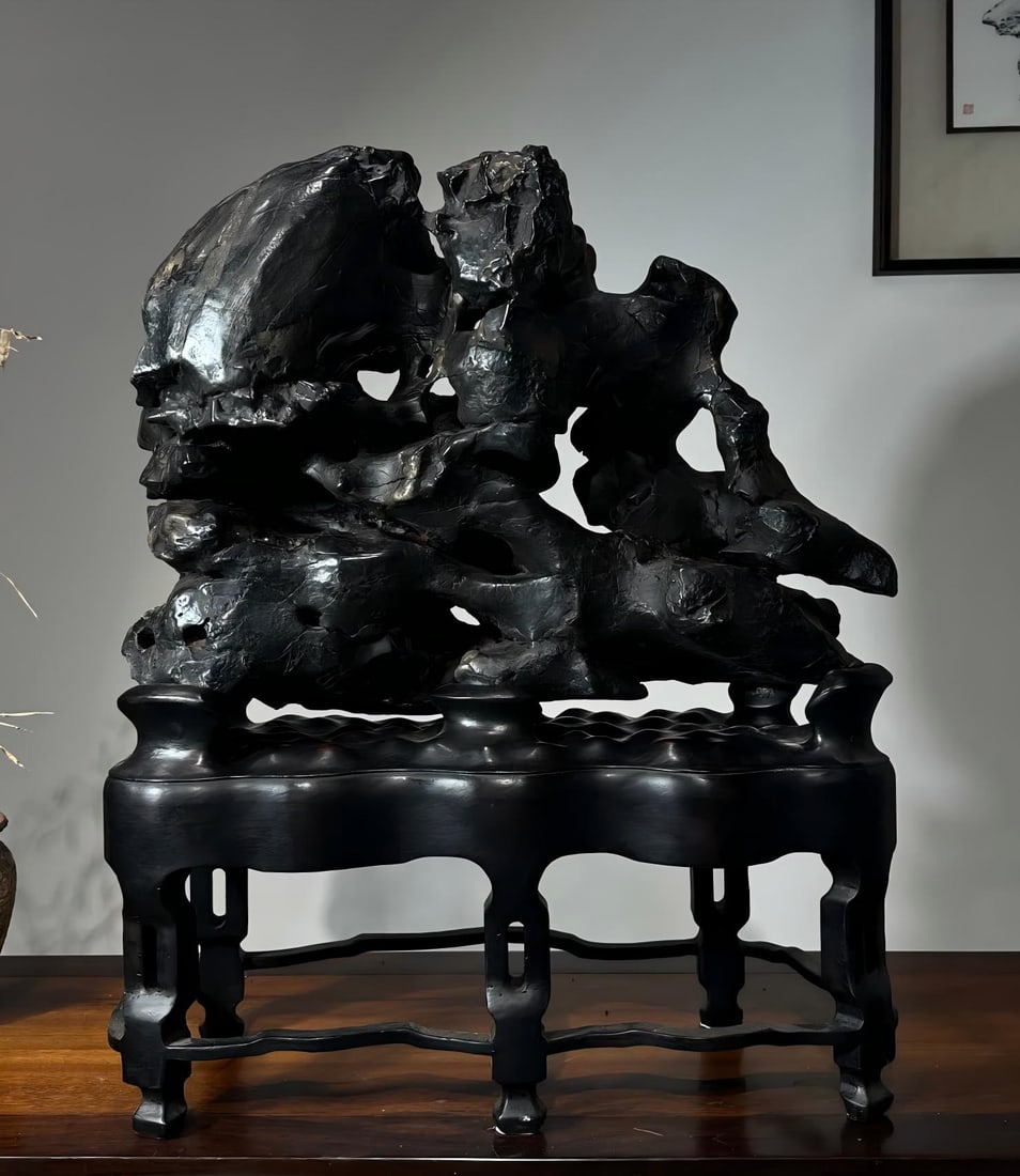 A Qing Dynasty Taihu Lake stone study ornament (1 of 6)