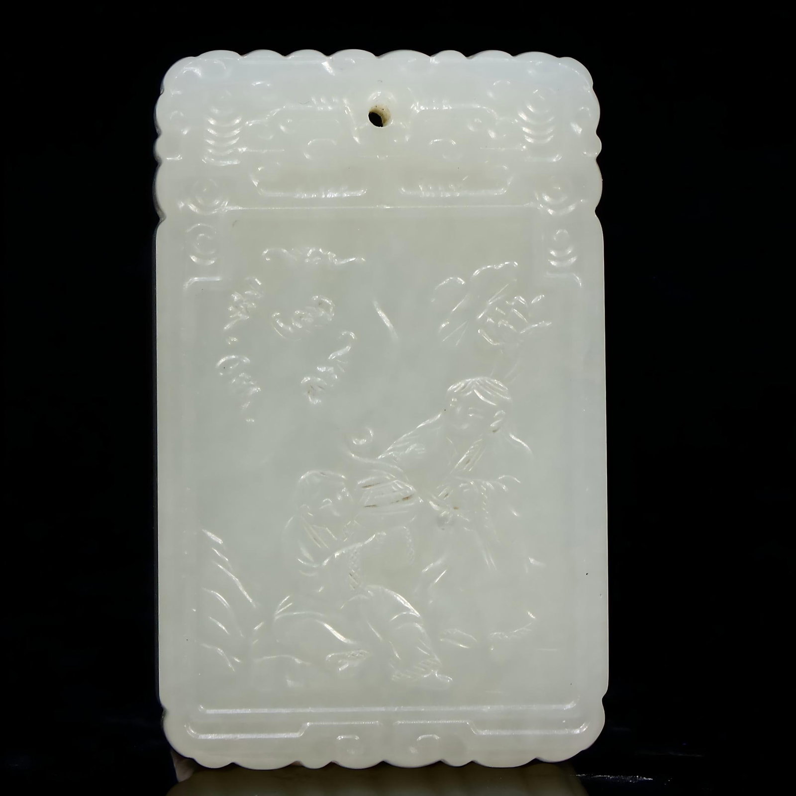 A jade plaque of Hetian jade mother (1 of 8)
