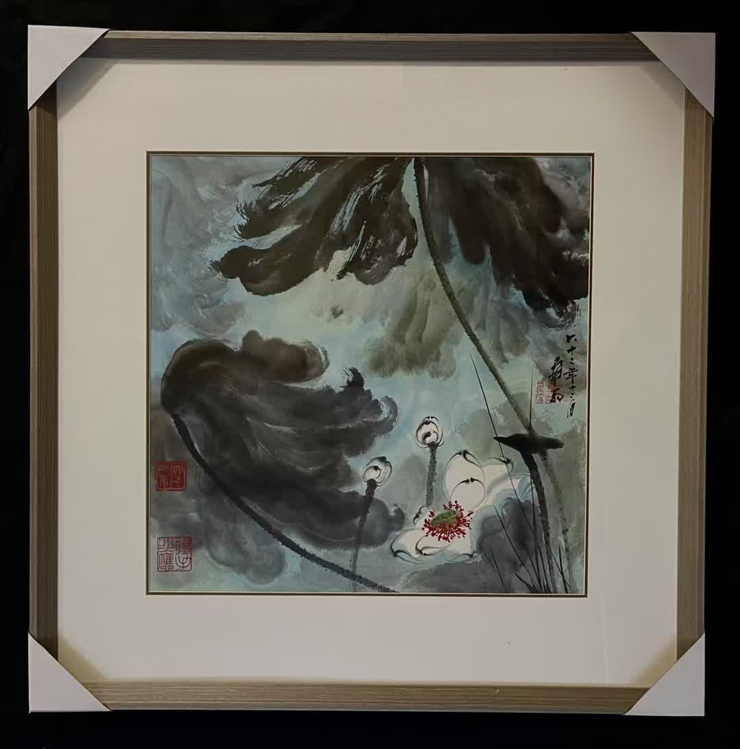 A painting of Zhang Daqian's "Dark Fragrance and Sparse Shadows": Zhang Daqian's "Dark Fragrance and Sparse Shadow" SIZE: Cartridge 50x50cm (The Dimensions Of All Batches Are Manually Measured.If You Need More Detailed Information, Please Contact Our Customer Servic