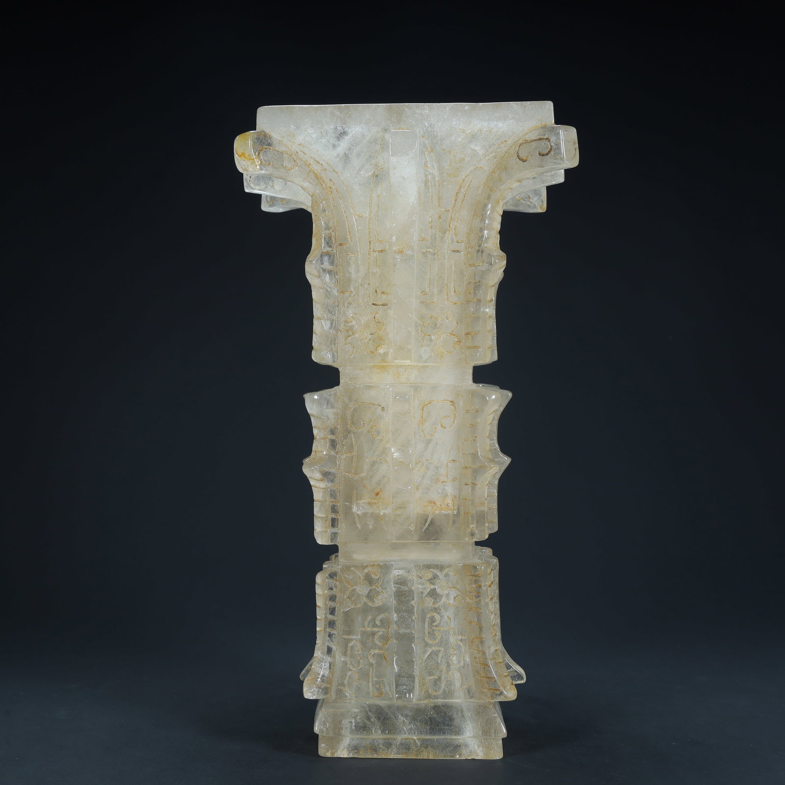 A Qing Dynasty crystal imitation bronze cup-shaped flower cup (1 of 11)