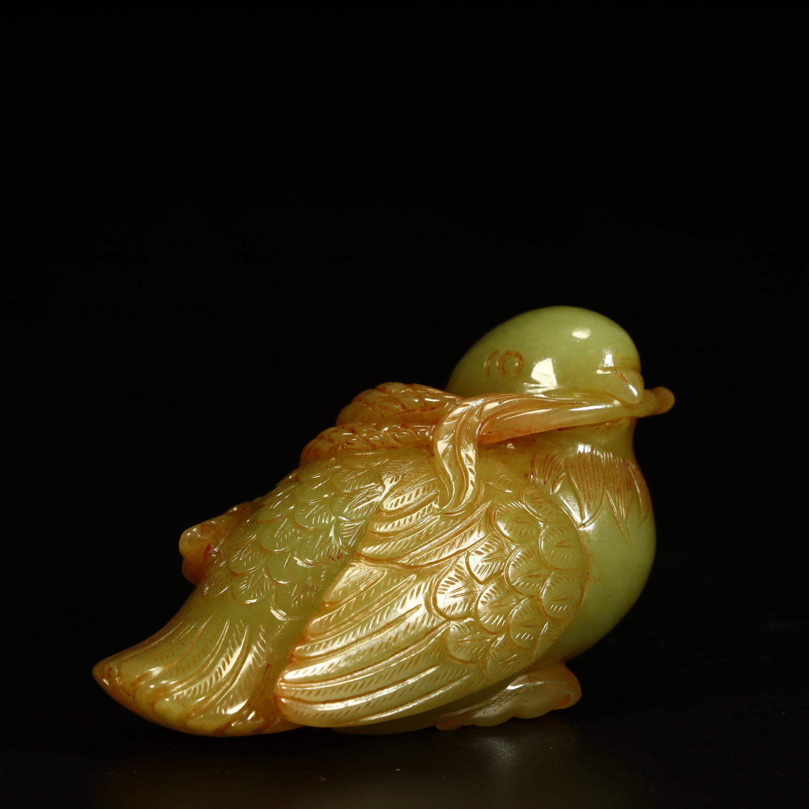 A Qing Dynasty Hetian topaz handle: Qing Dynasty Hetian topaz handle SIZE: H:5.5cm L:8cm W:4.5cm W:202.4g (The Dimensions Of All Batches Are Manually Measured.If You Need More Detailed Information, Please Contact Our Customer Service Be