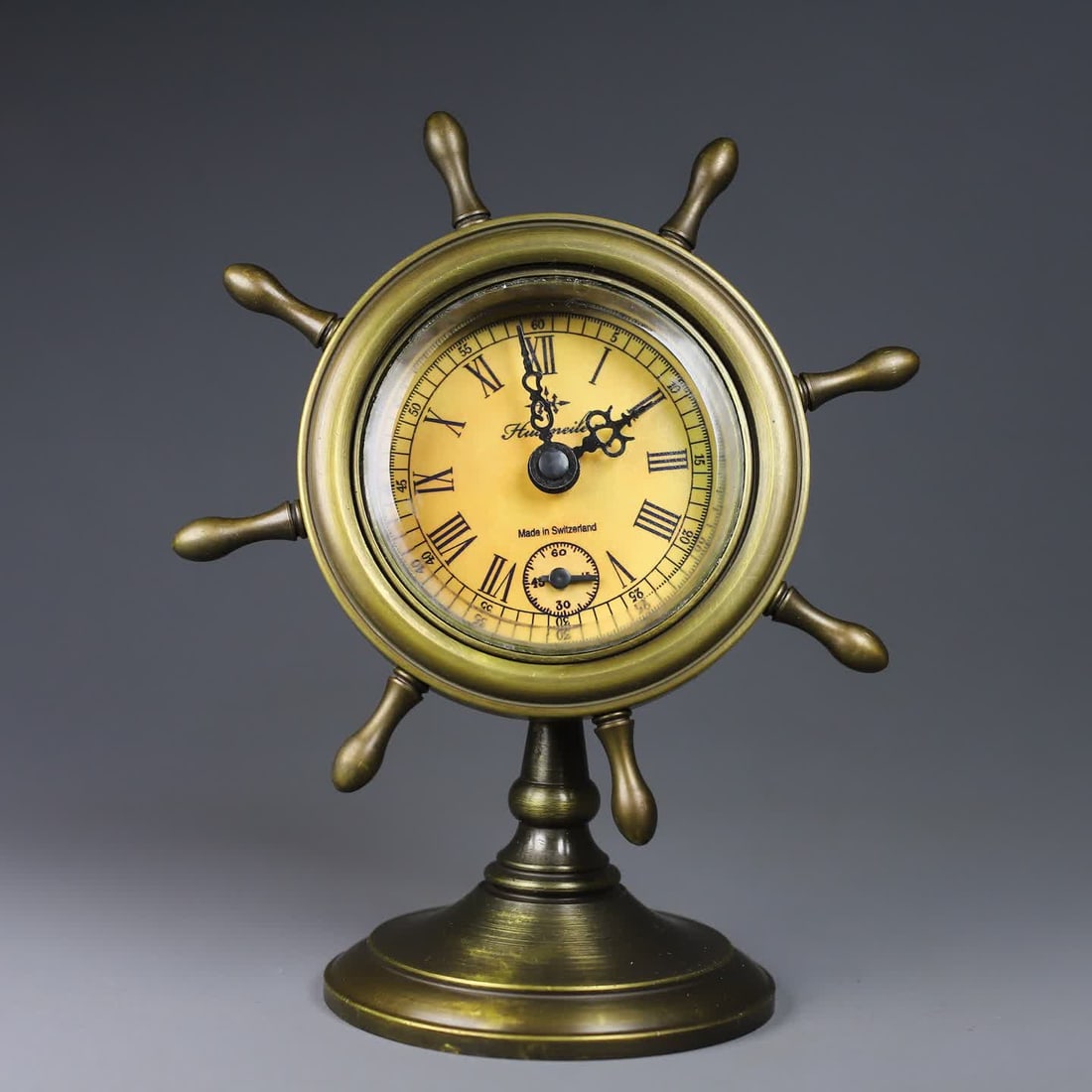 A helmsman cast copper chronograph alarm clock (1 of 9)