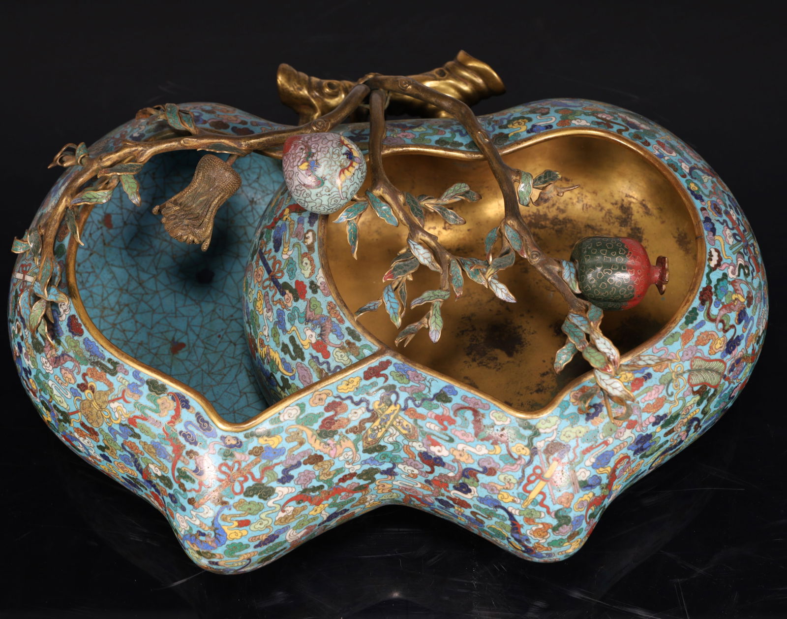 A clear cloisonné peach-shaped large brush wash (1 of 9)