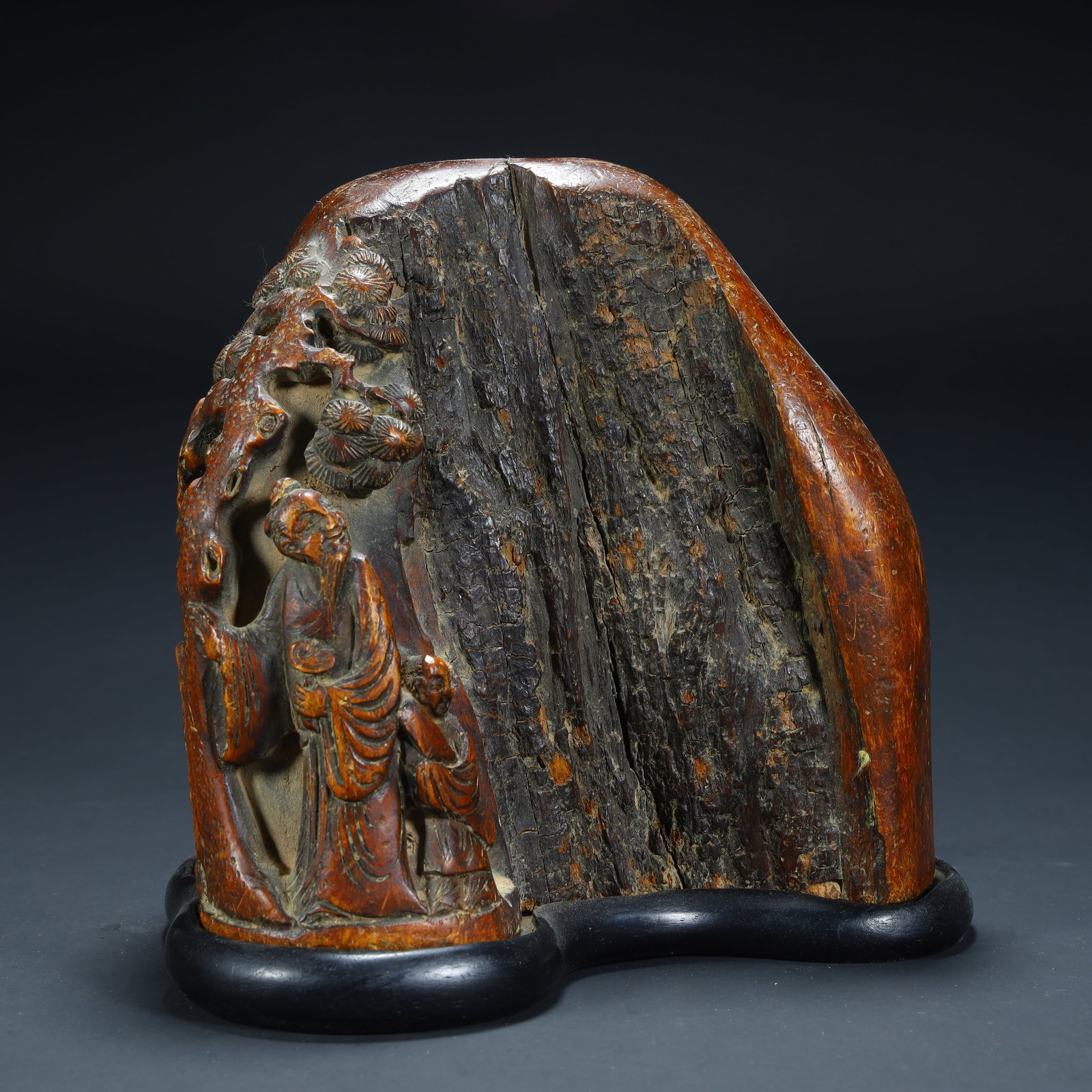 A Qing Dynasty agarwood carving "Panasonic figure" ornament (1 of 11)
