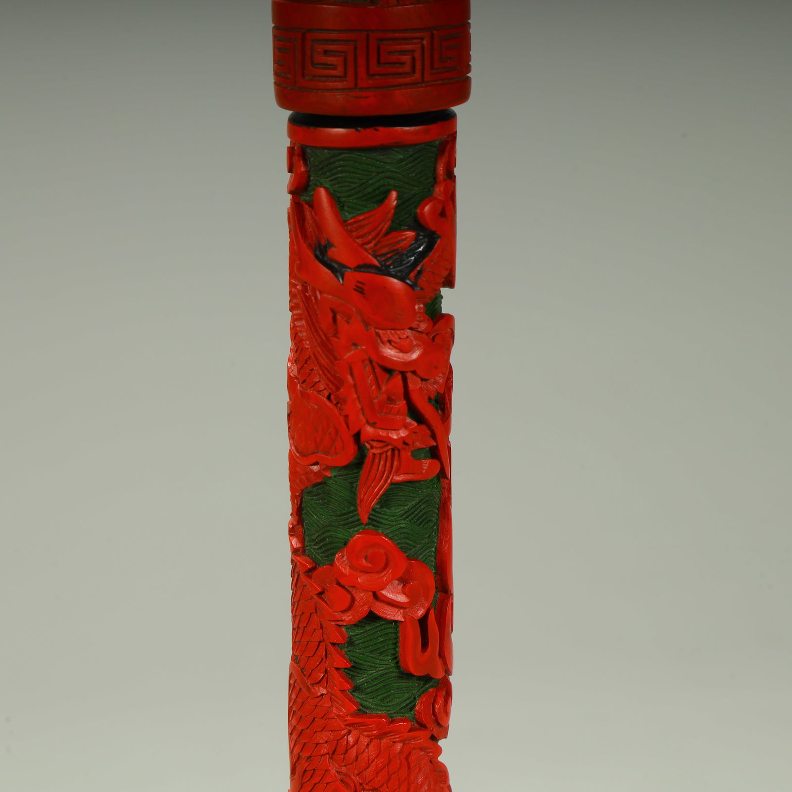 A red and green cloud dragon pattern brush - 8