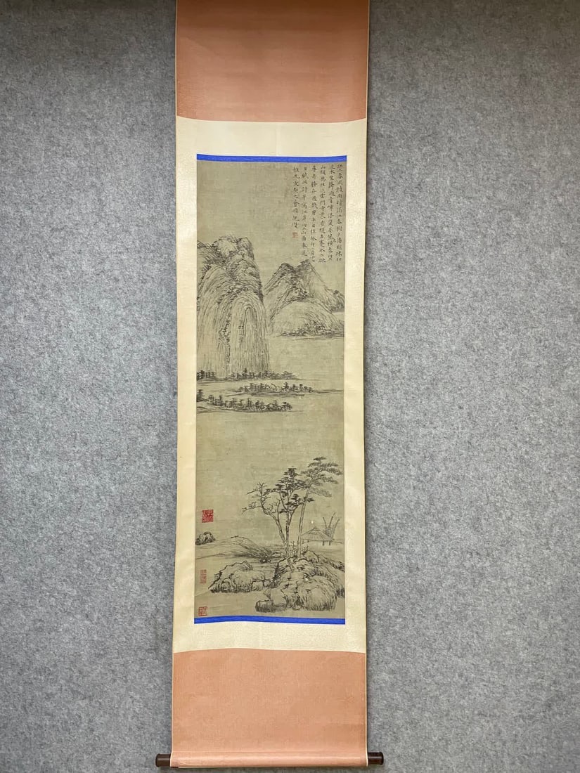 A work by Ni Zan: Ni Zan's works SIZE: 43x131cm (paper) (The Dimensions Of All Batches Are Manually Measured.If You Need More Detailed Information, Please Contact Our Customer Service Before Bidding.)