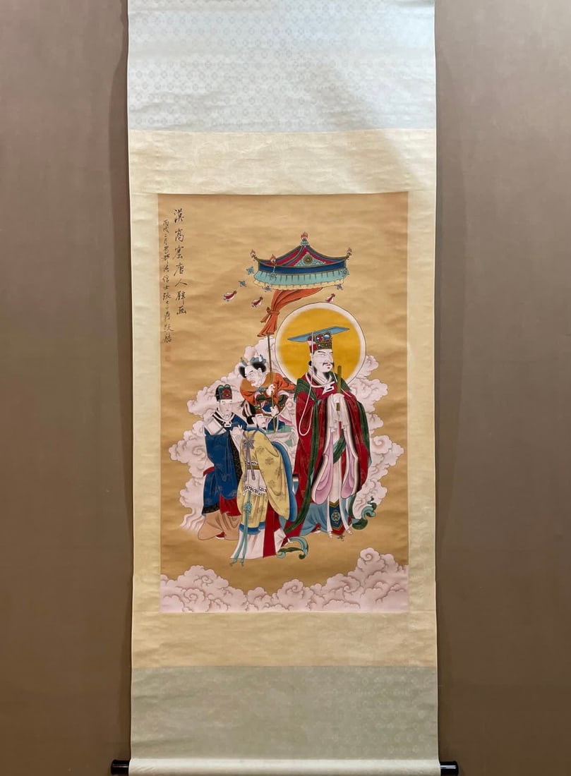 A picture of a Buddha statue of Zhang Daqian: Zhang Daqian's Buddha statue picture SIZE: Core:67x112cm (The Dimensions Of All Batches Are Manually Measured.If You Need More Detailed Information, Please Contact Our Customer Service Before Bidding.