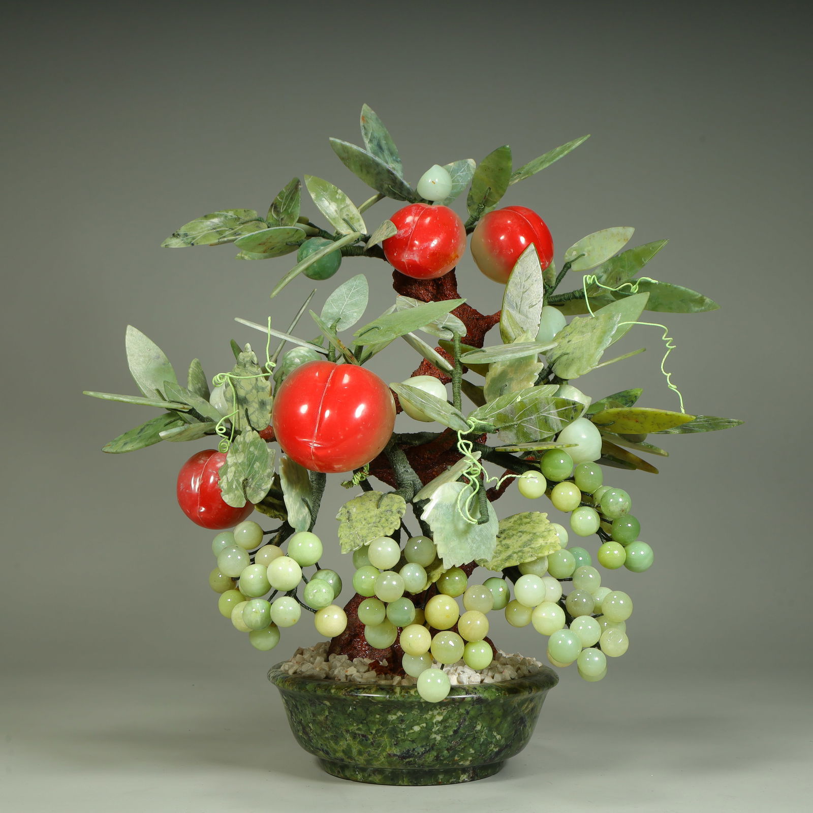 A jade Fushou double full bonsai ornament (1 of 12)