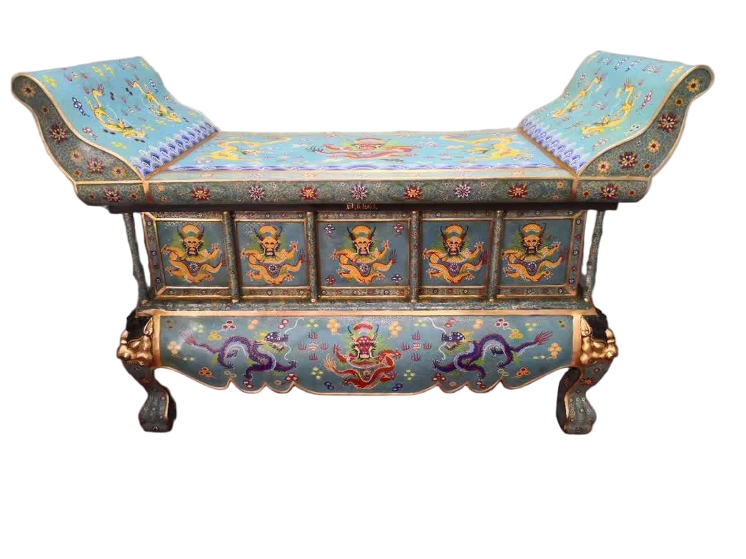 A set of purple cloisonné enamel cloisonné Kowloon offering table (1 of 6)