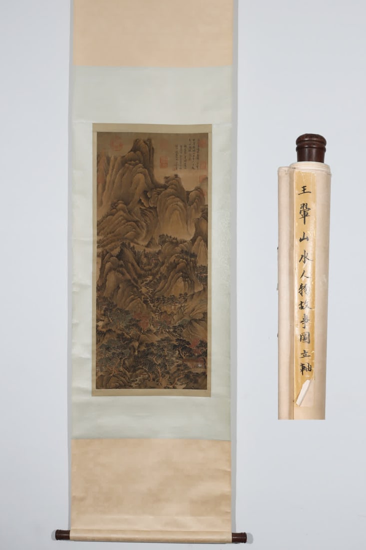 A landscape painting of Wang Hui, a character picture, and a story map: Wang Hui's landscape paintings, character pictures, story pictures SIZE: Core:87.5x38cm (The Dimensions Of All Batches Are Manually Measured.If You Need More Detailed Information, Please Contact Our C