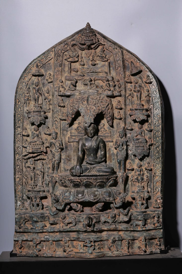 A beautiful bronze Shakyamuni Buddha's first turn Dharma wheel Buddha plate (1 of 20)