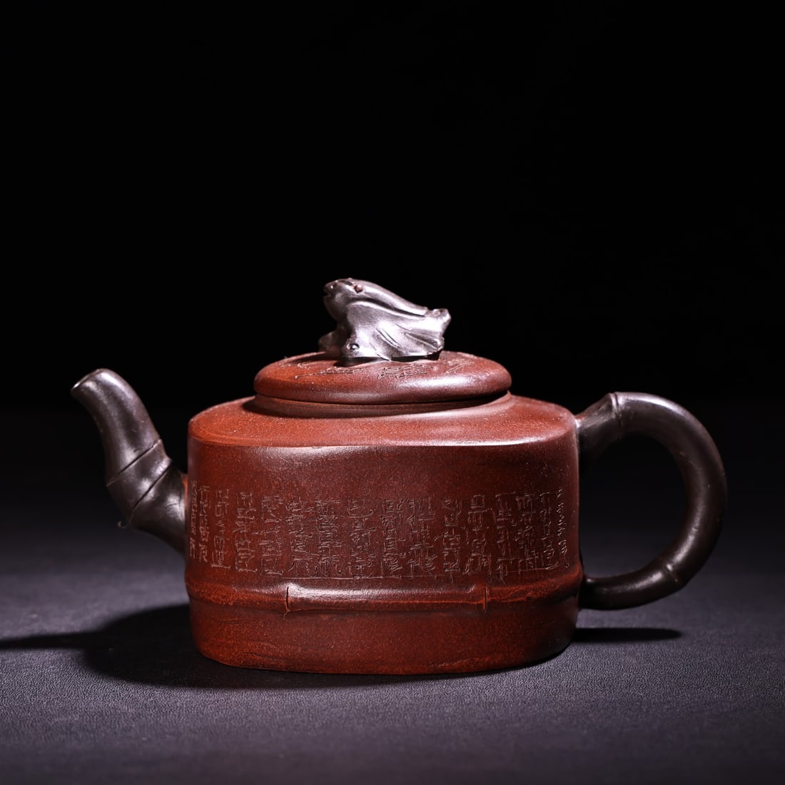 A beautiful old handmade raw mineral red clay purple clay pot (1 of 9)