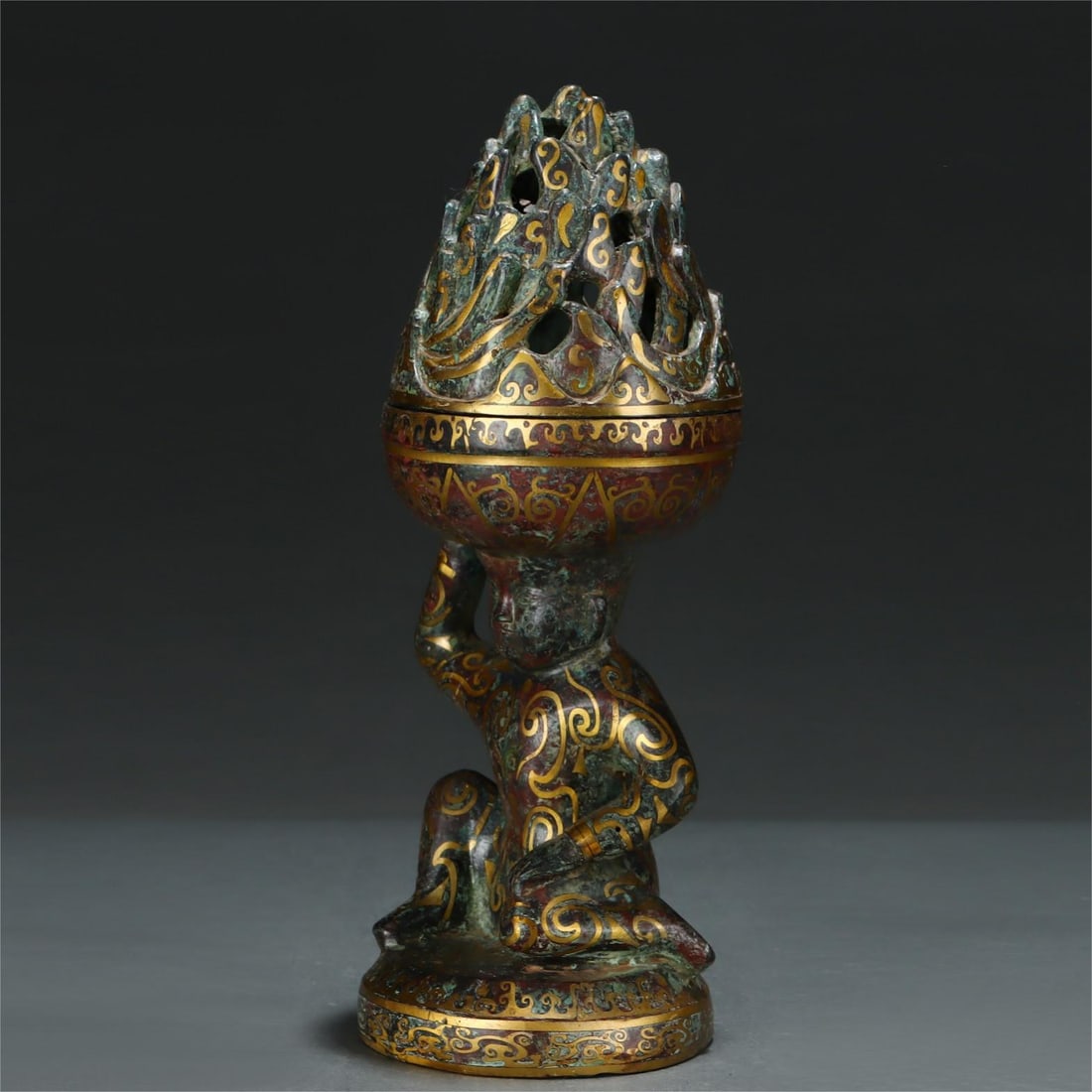 A beautiful bronze Xiao Lang Shining silk calligraphy and painting: Exquisite bronze Xiao Lang Shining silk calligraphy and painting Flower core Size:63x30cm Size:H:26.5cm Belly diameter:10.5cm (The Dimensions Of All Batches Are Manually Measured.If You Need More Deta