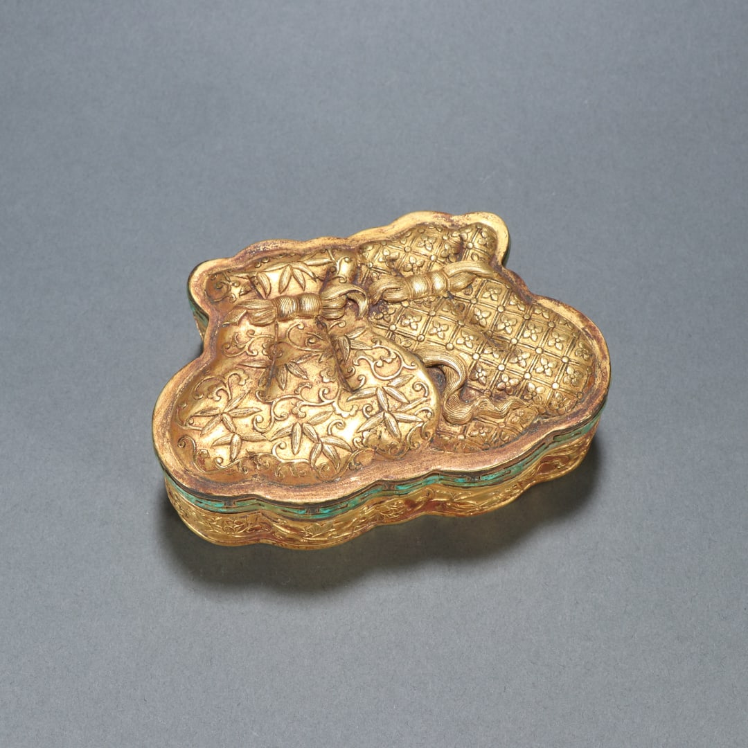 A beautiful copper gilt entwined lid box (1 of 9)