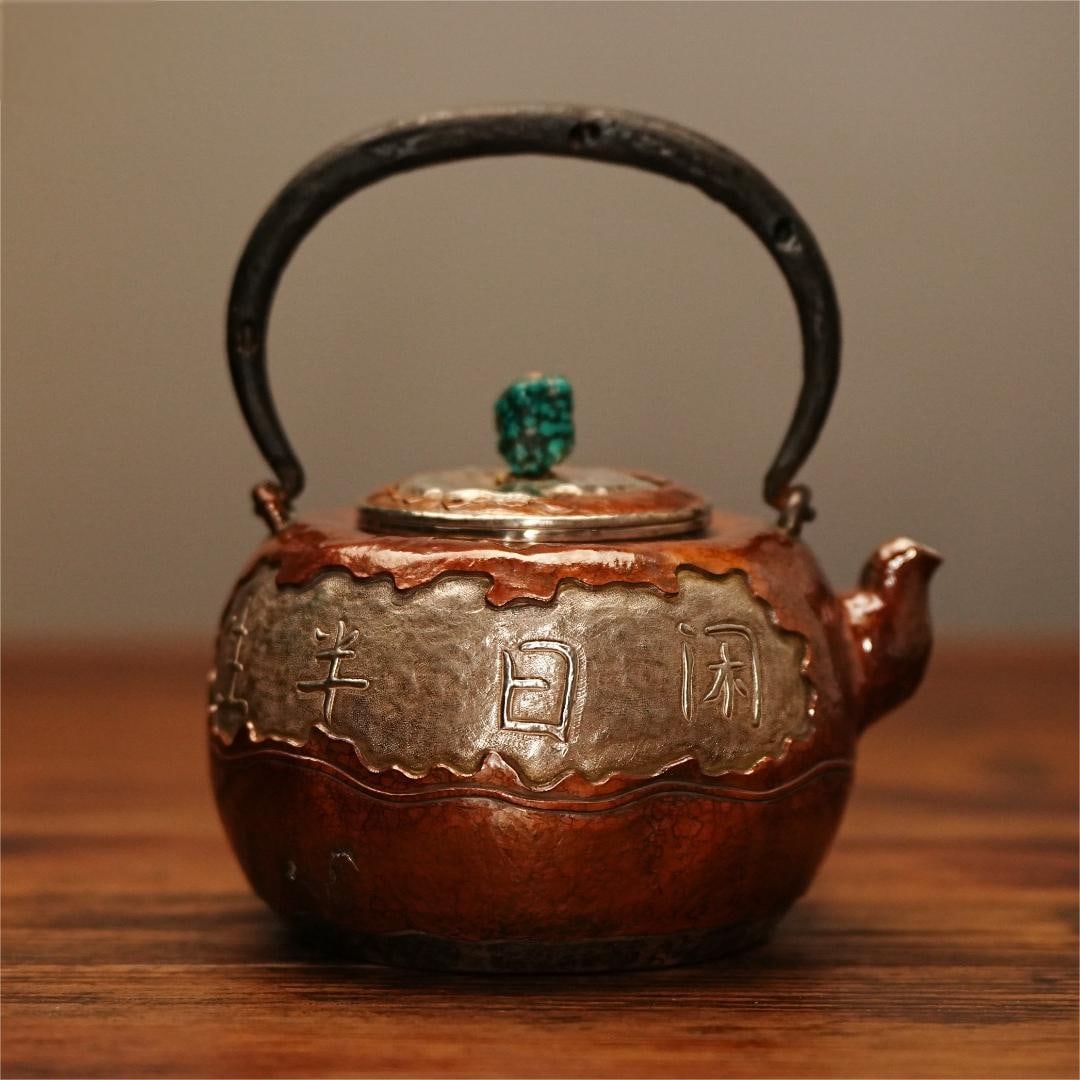 A fine Japanese silver pot copper-clad silver kettle (1 of 9)