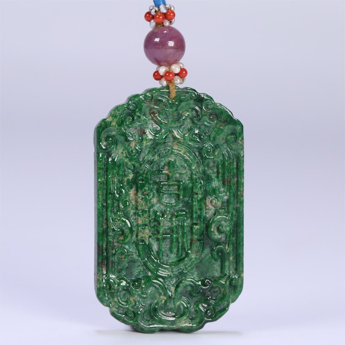 A beautiful old jade auspicious wish card (1 of 9)