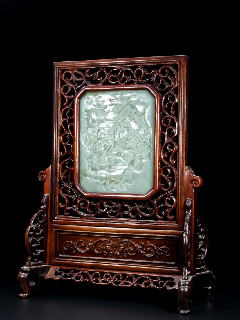 A beautiful Hetian mountain material insert - 4