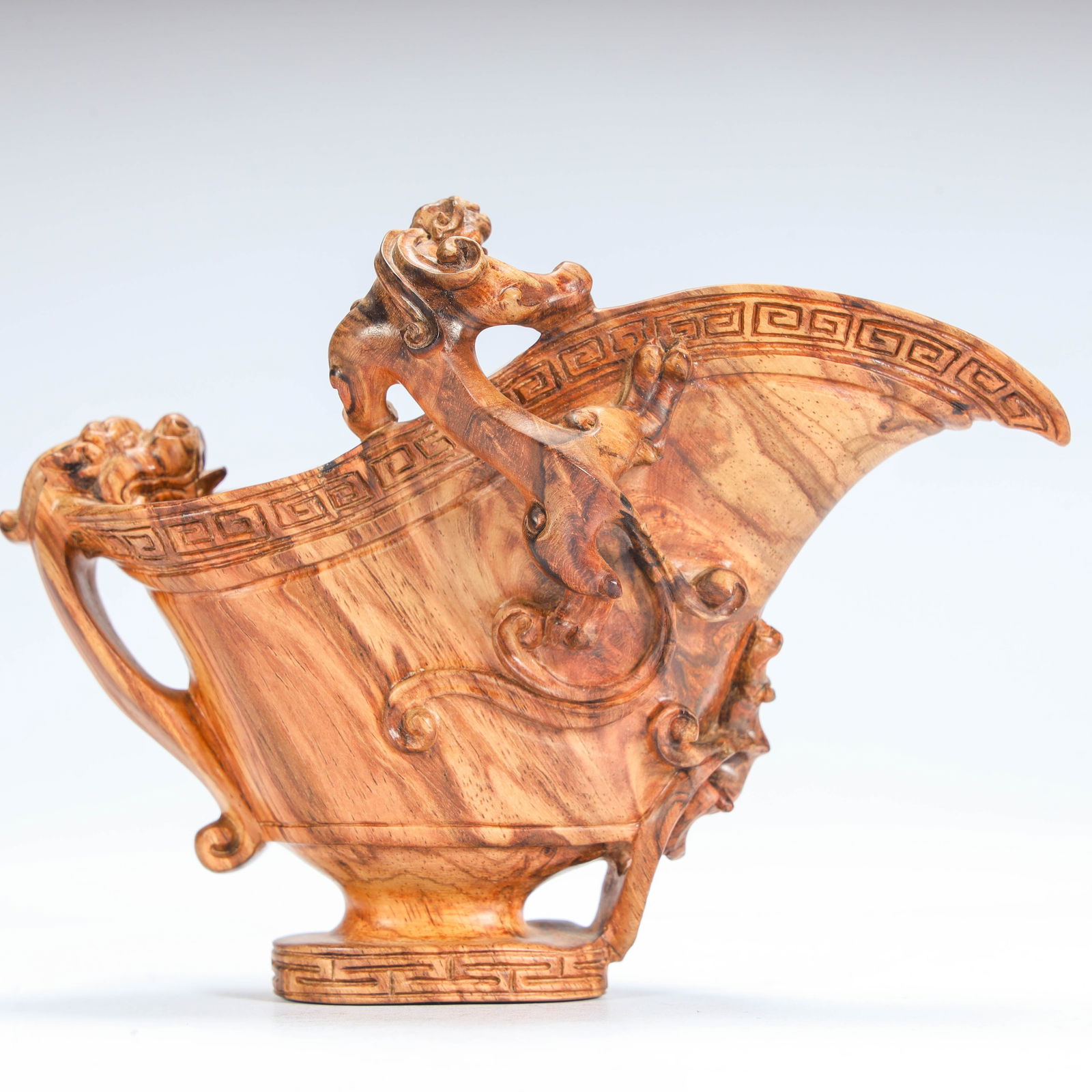 A Qing Dynasty Huanghuali wood carved dragon pattern cup (1 of 9)