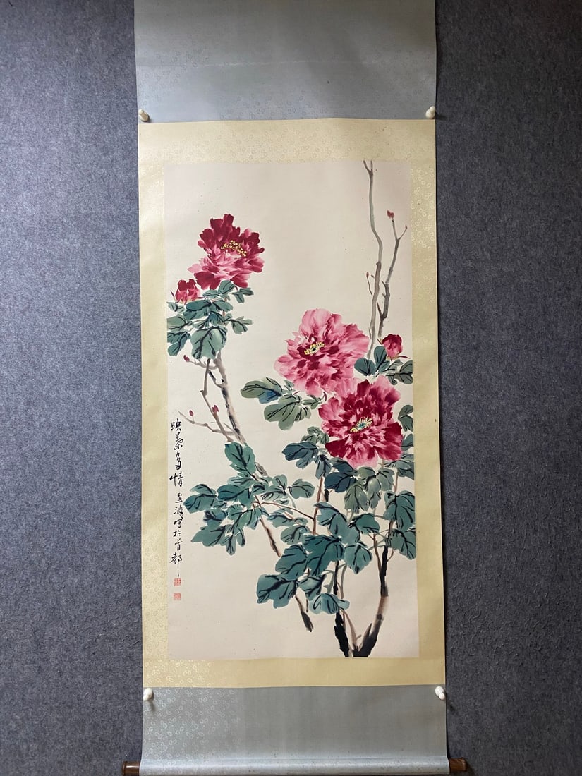 A picture of Wang Xuetao's flowers: Wang Xuetao's flower picture Flower core Size:137x68cm (The Dimensions Of All Batches Are Manually Measured.If You Need More Detailed Information, Please Contact Our Customer