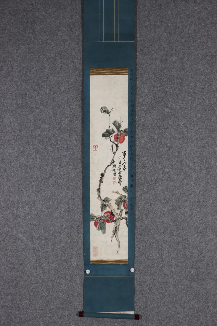 A painting of Zhang Daqian's calligraphy: Zhang Daqian's calligraphy and painting Size:86x8cm (The Dimensions Of All Batches Are Manually Measured.If You Need More Detailed Information, Please Contact Our Customer Service Before Bidding.)