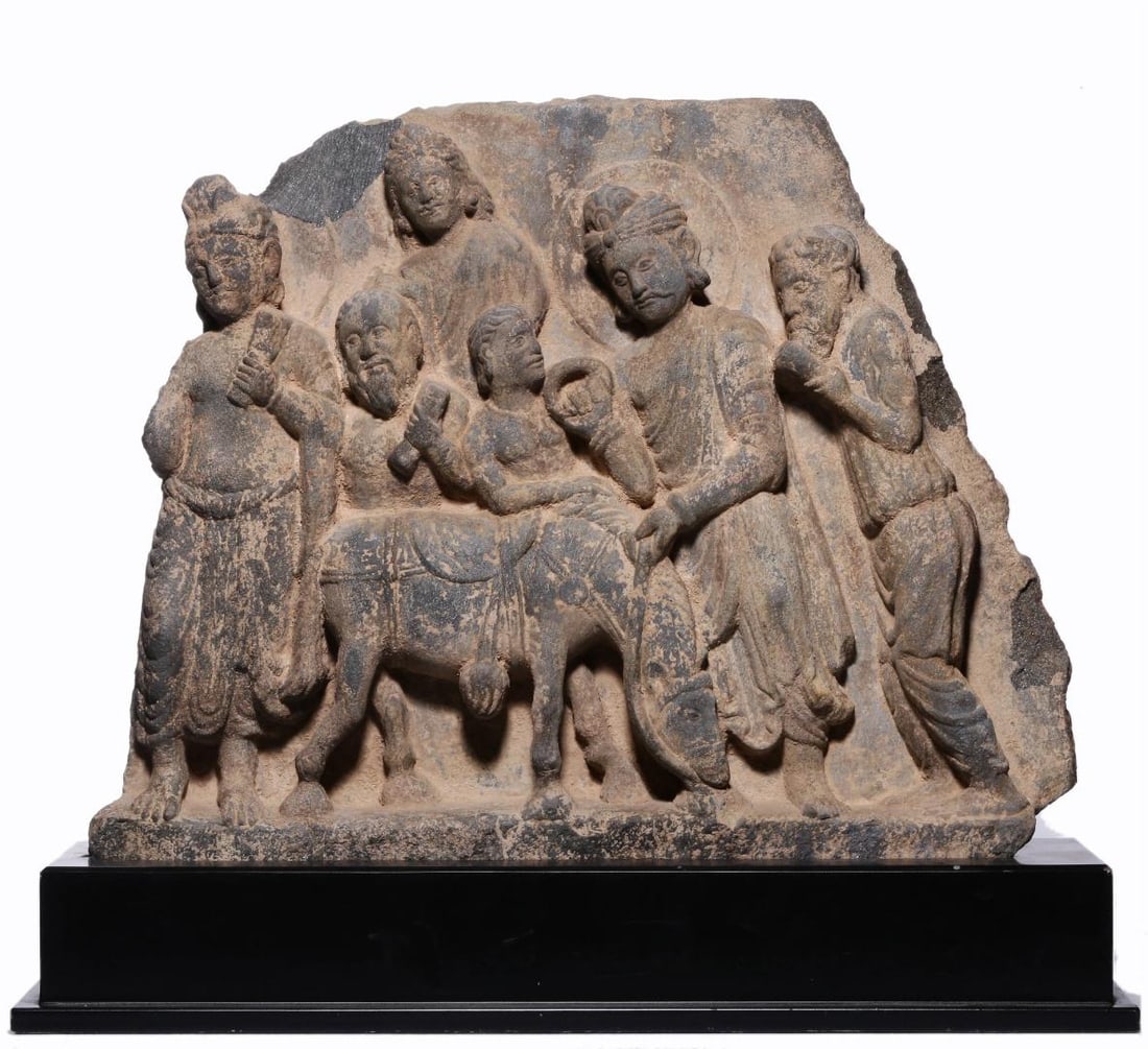 A beautiful stone carving Gandhara Buddha story farewell to BMW ornaments (1 of 13)