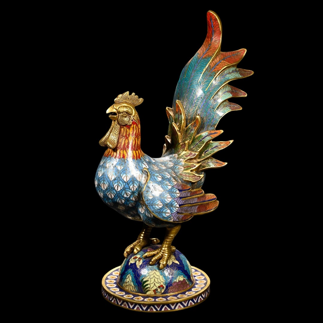 An Exquisite Cloisonne Rooster Ornament (1 of 9)