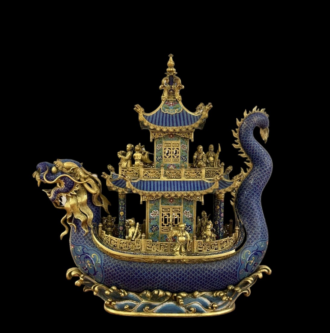 An Exquisite Cloisonne Seawater Pattern Figure Pattern Ornament (1 of 9)