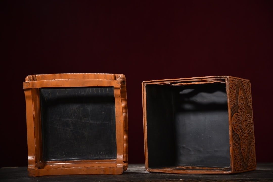 An Exquisite Carved Red Lacquer Flower Pattern Phoenix Pattern Box - 9