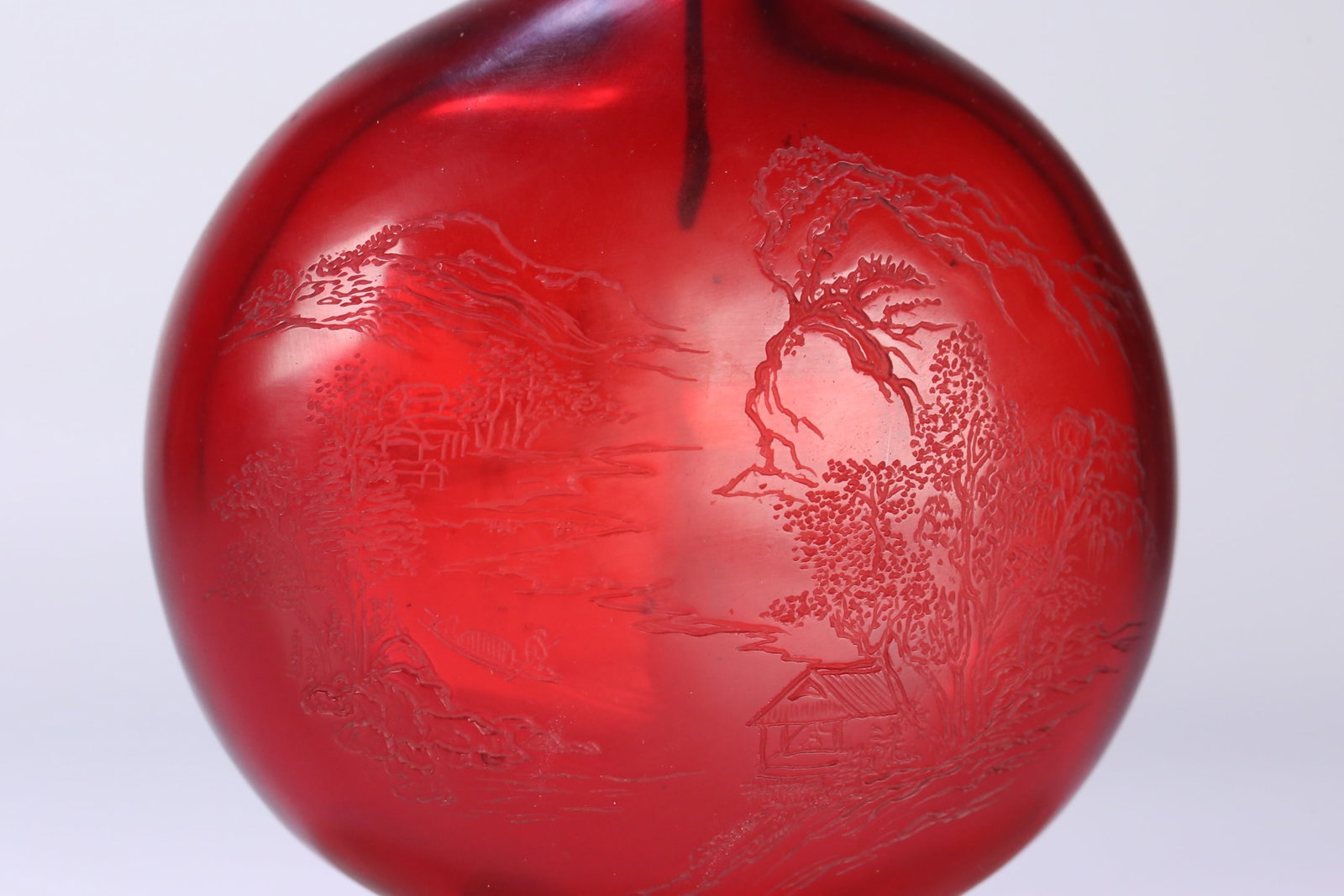 An Exquisite Glass Landscape and Figure Pattern with poem Snuff Bottle - 5