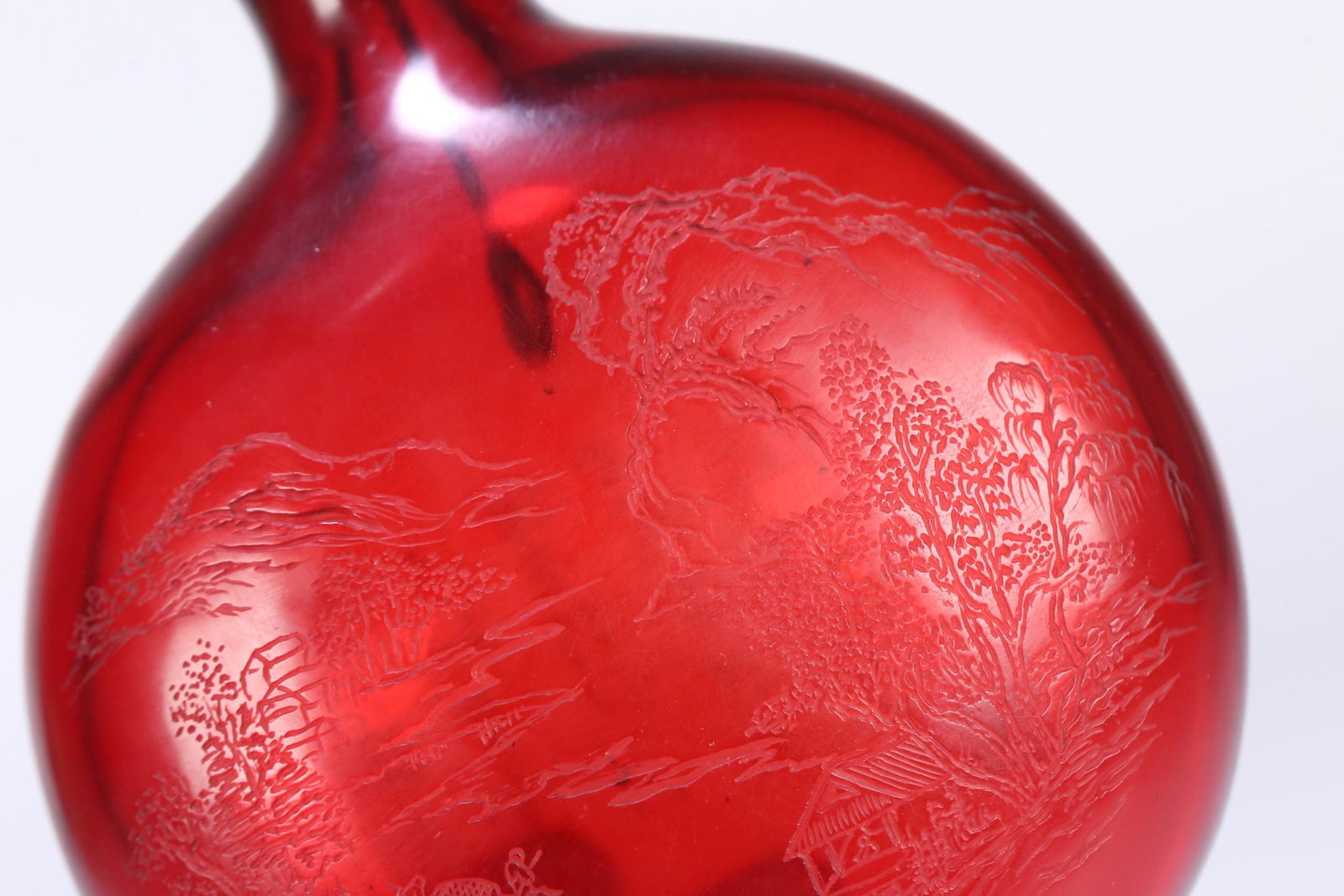 An Exquisite Glass Landscape and Figure Pattern with poem Snuff Bottle - 7