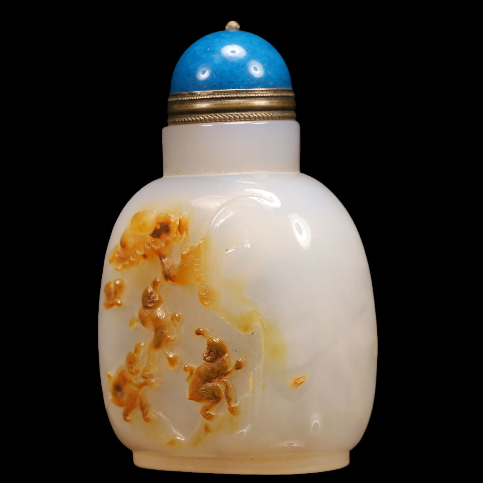 An Exquisite Agate Monkey Pattern Snuff Bottle - 2