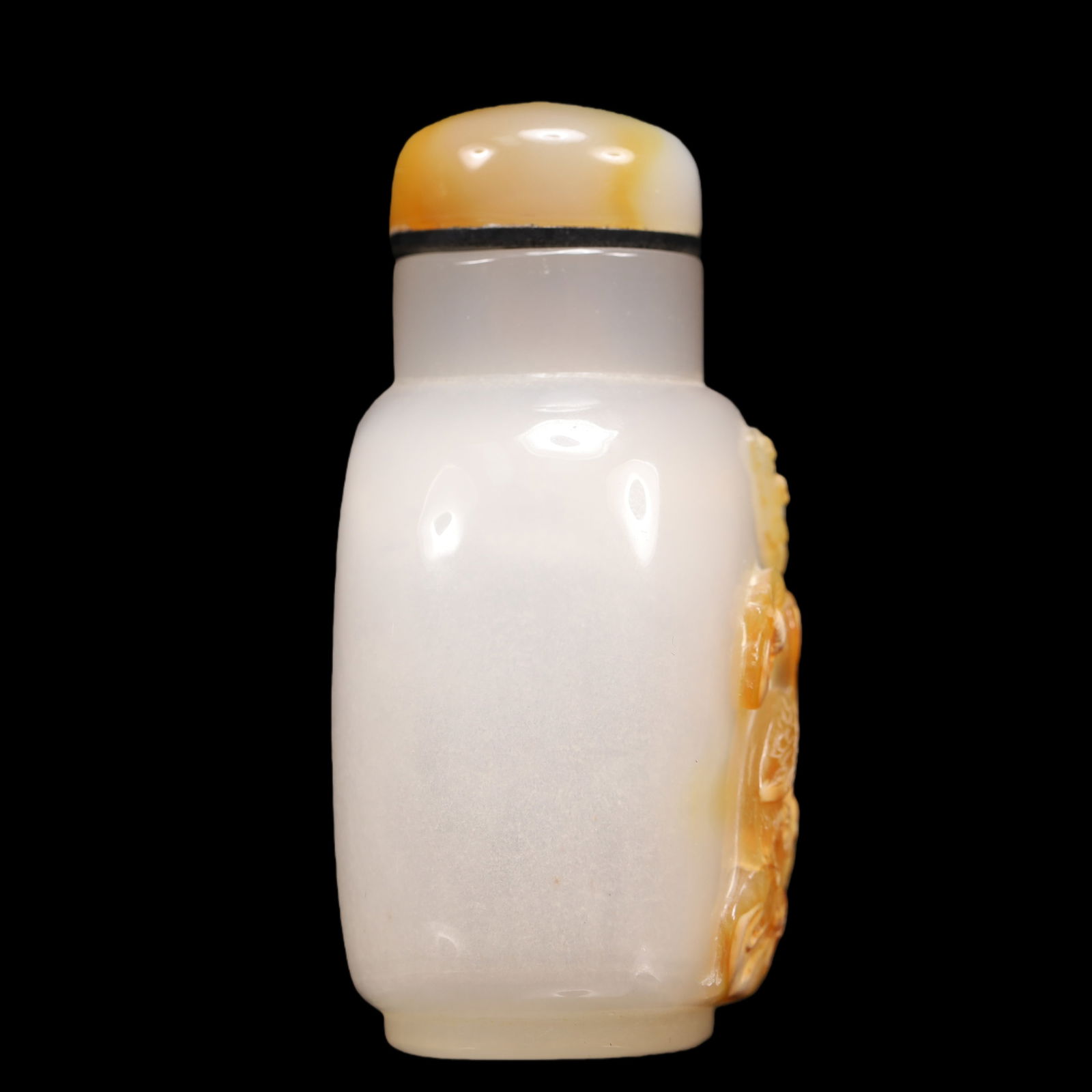 An Exquisite Agate Crane Pattern Snuff Bottle - 4