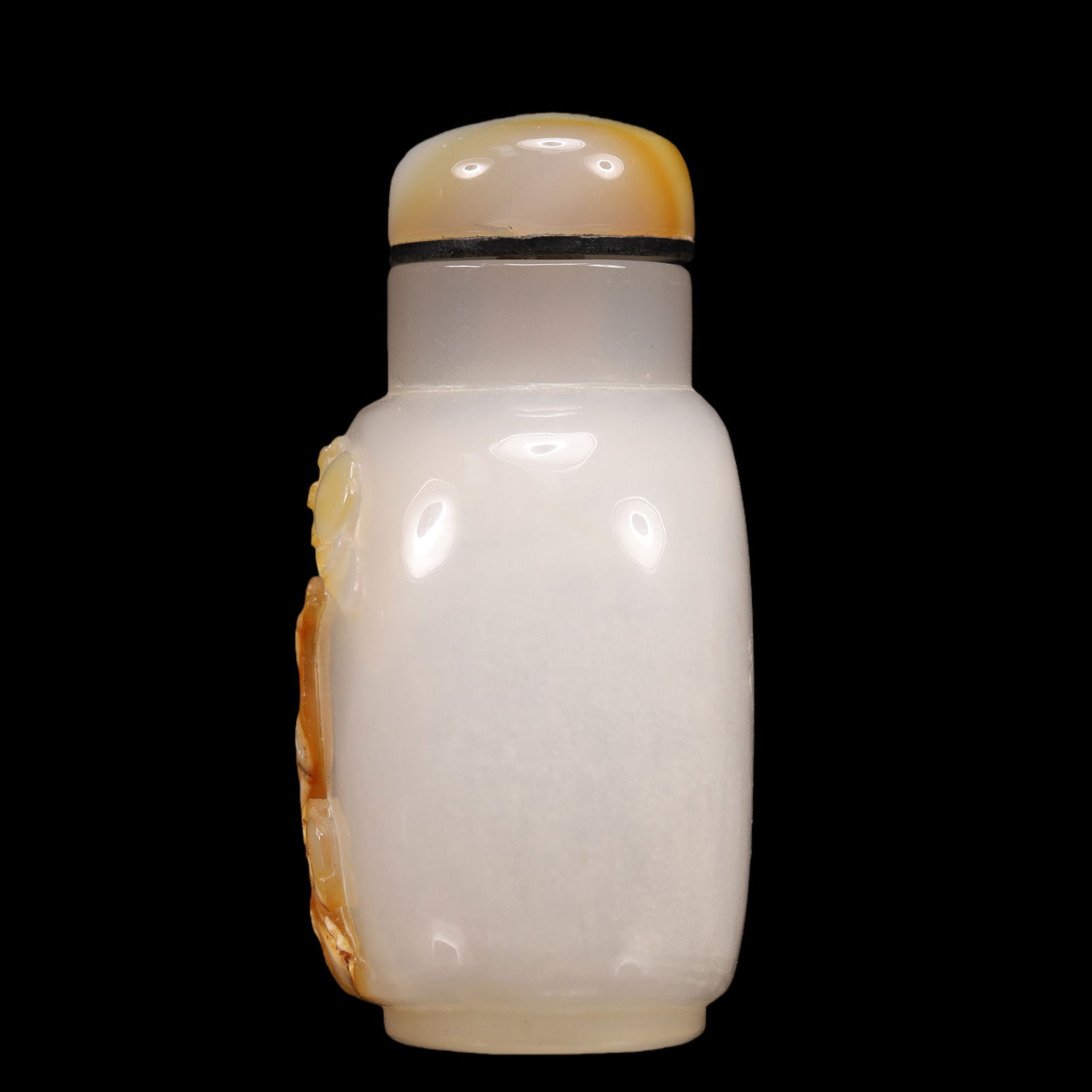 An Exquisite Agate Crane Pattern Snuff Bottle - 6