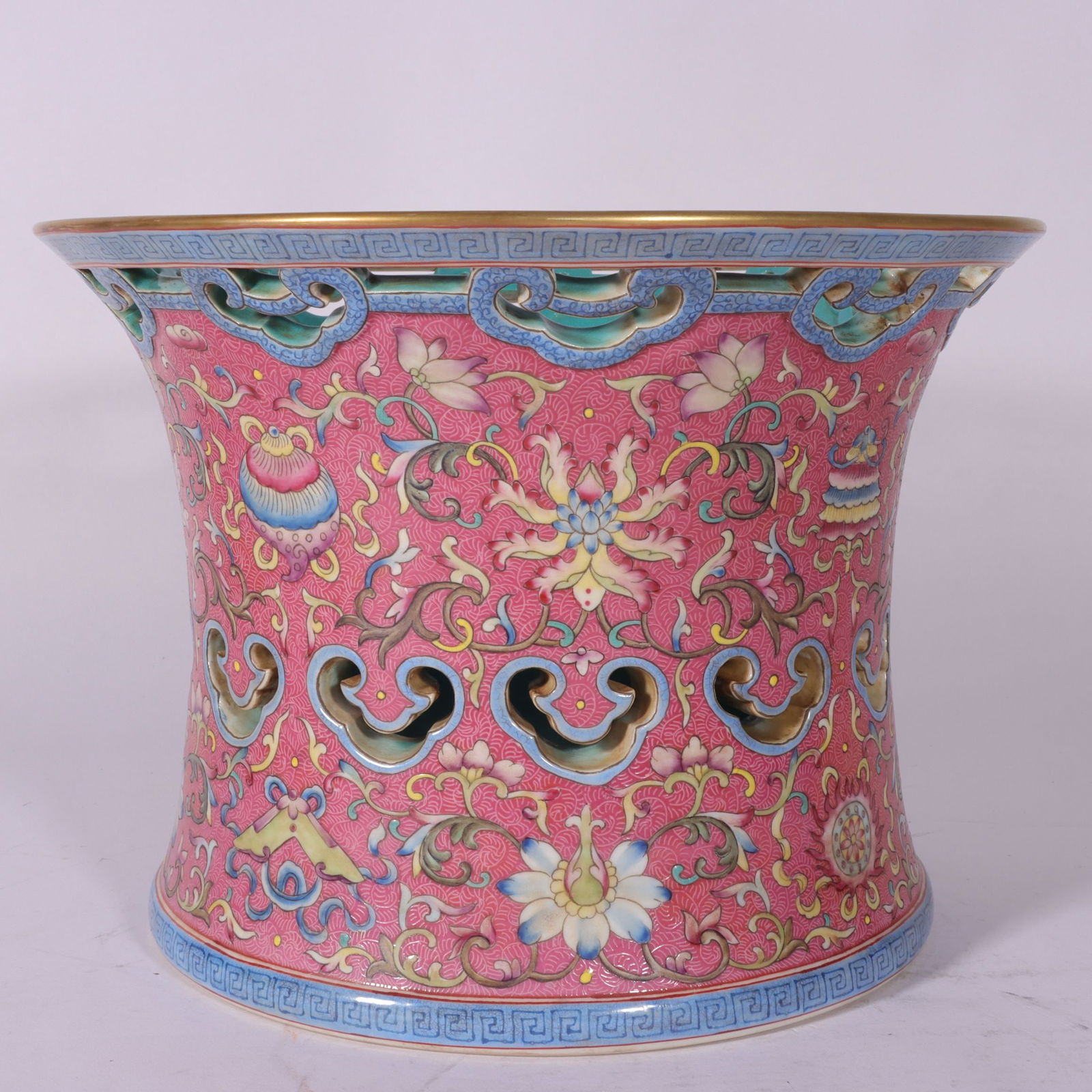 An Exquisite Famille-Rose Ruby Red-Glazed Lotus Pattern Basin (1 of 8)
