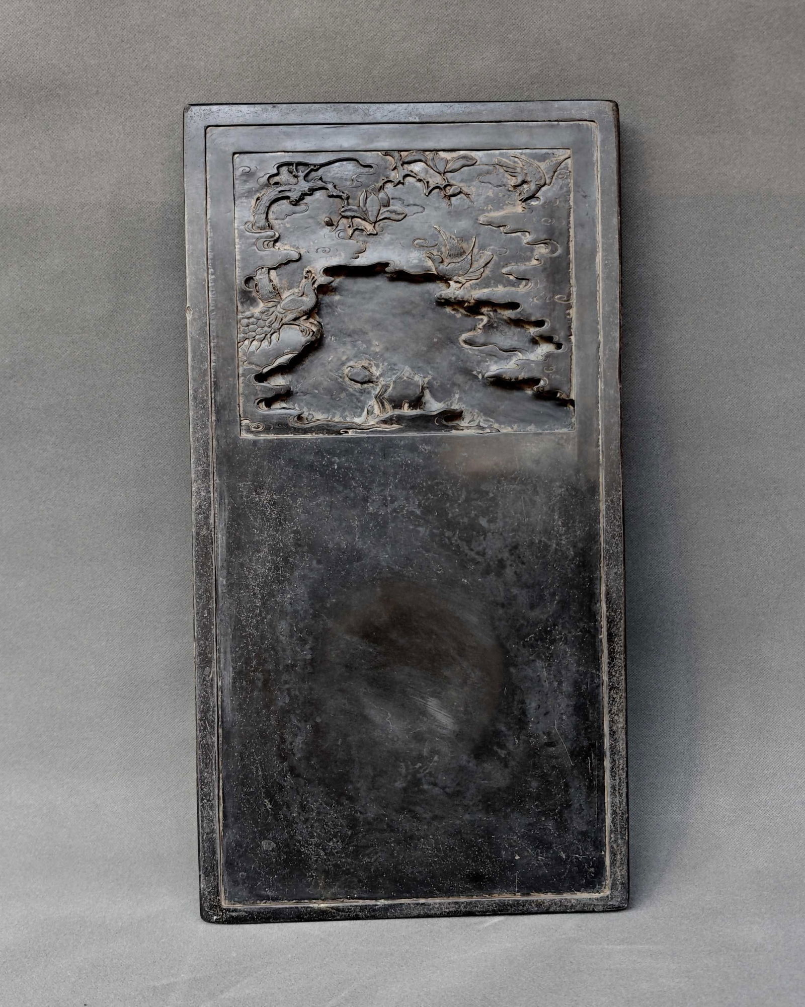 An Exquisite Flower and Bird Pattern with poem Inkstone (1 of 9)