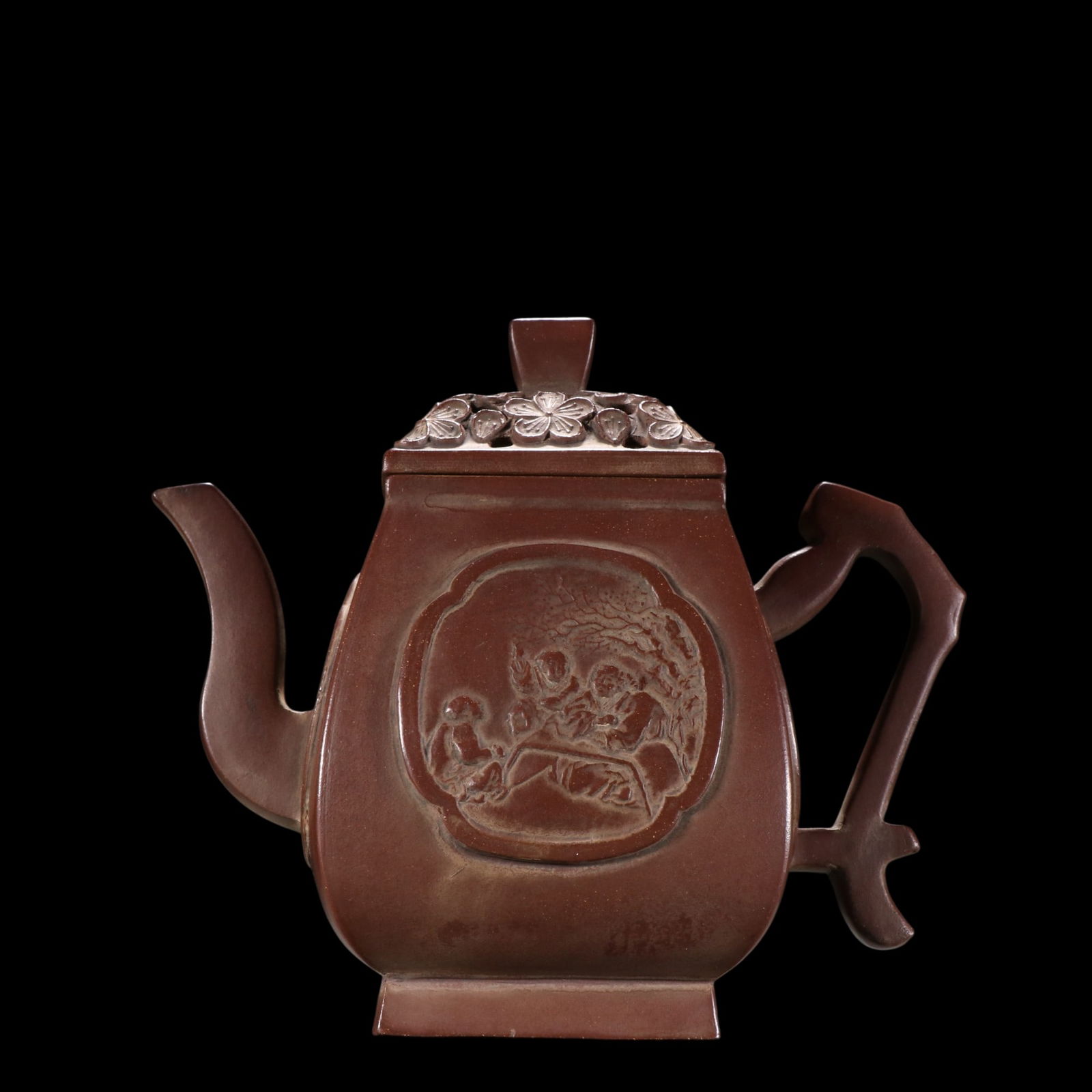 An Exquisite Purple Sands Character and Story Pattern Flower Pattern Teapot (1 of 9)