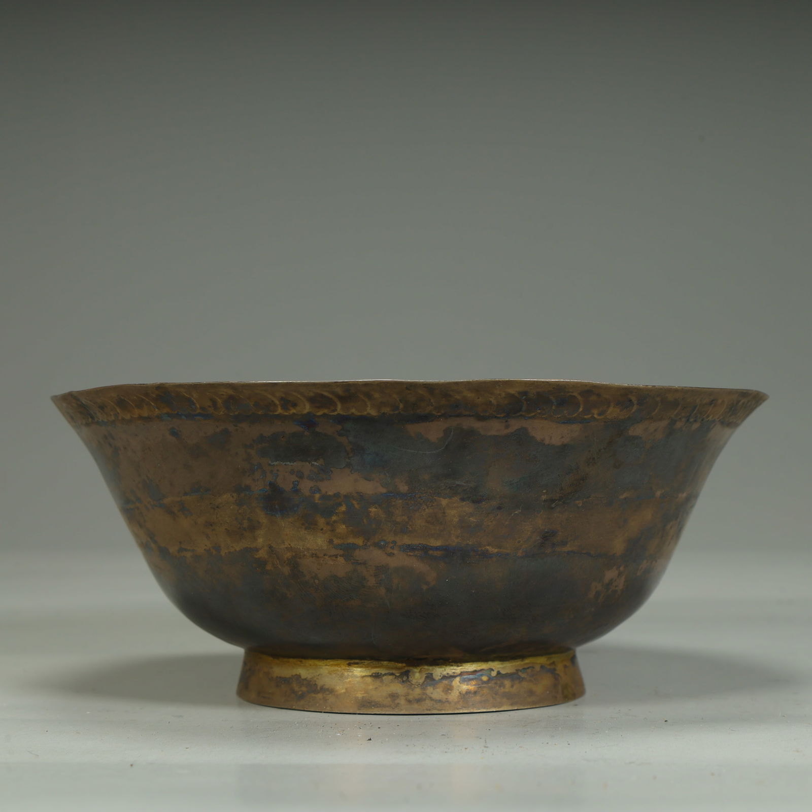 A Qing Dynasty copper carved bowl (1 of 9)