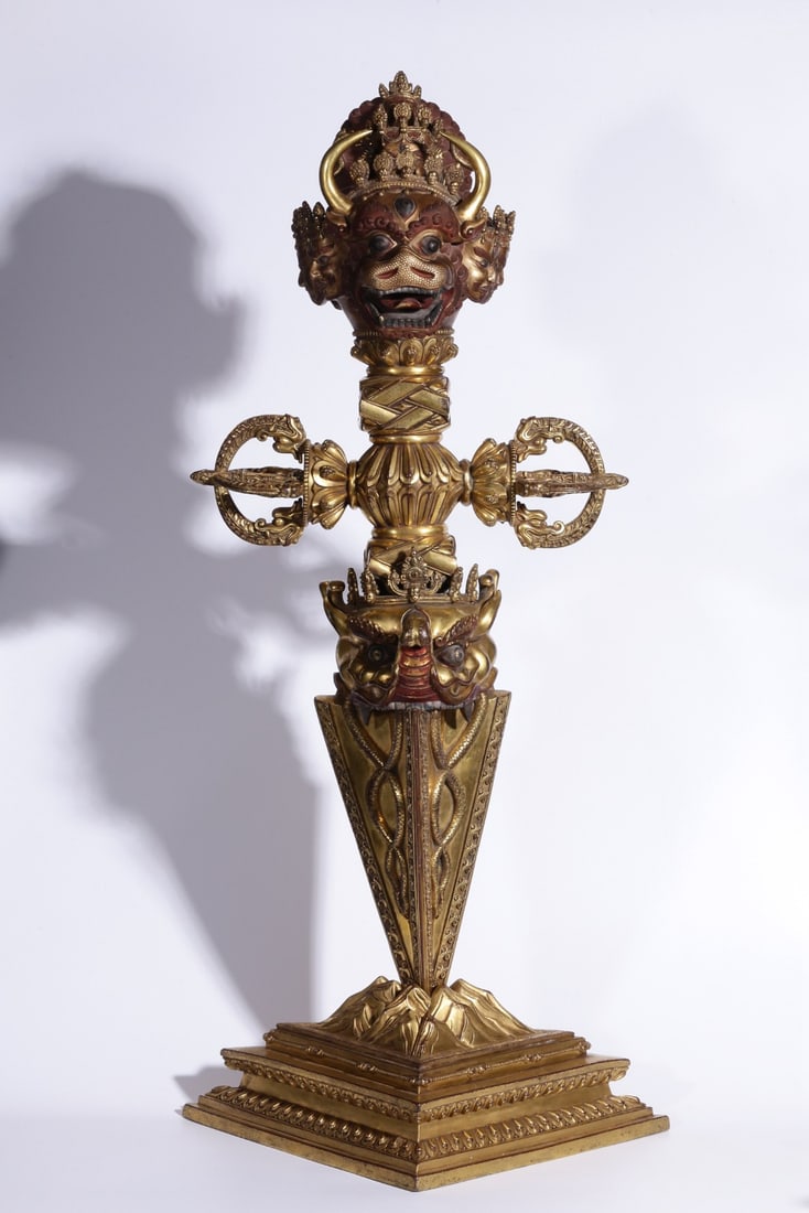 A copper-gilt Great Weide vajra from the Qing Dynasty (1 of 14)