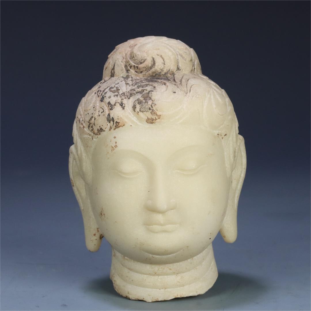 A white jade Buddha head from the Song Dynasty (1 of 9)