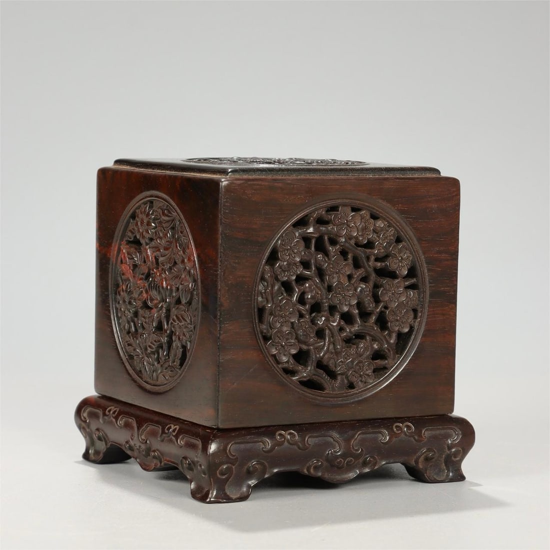 A beautiful mahogany carved four gentlemen qin stove box (1 of 9)