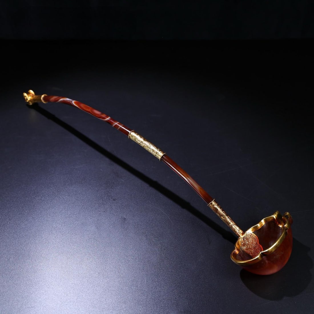 A fine agate copper gilt inlaid spoon (1 of 9)
