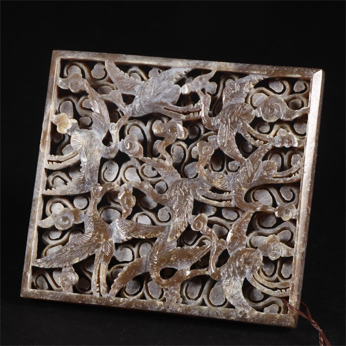 A beautiful medieval Hetian jade crane pattern strip board (1 of 9)