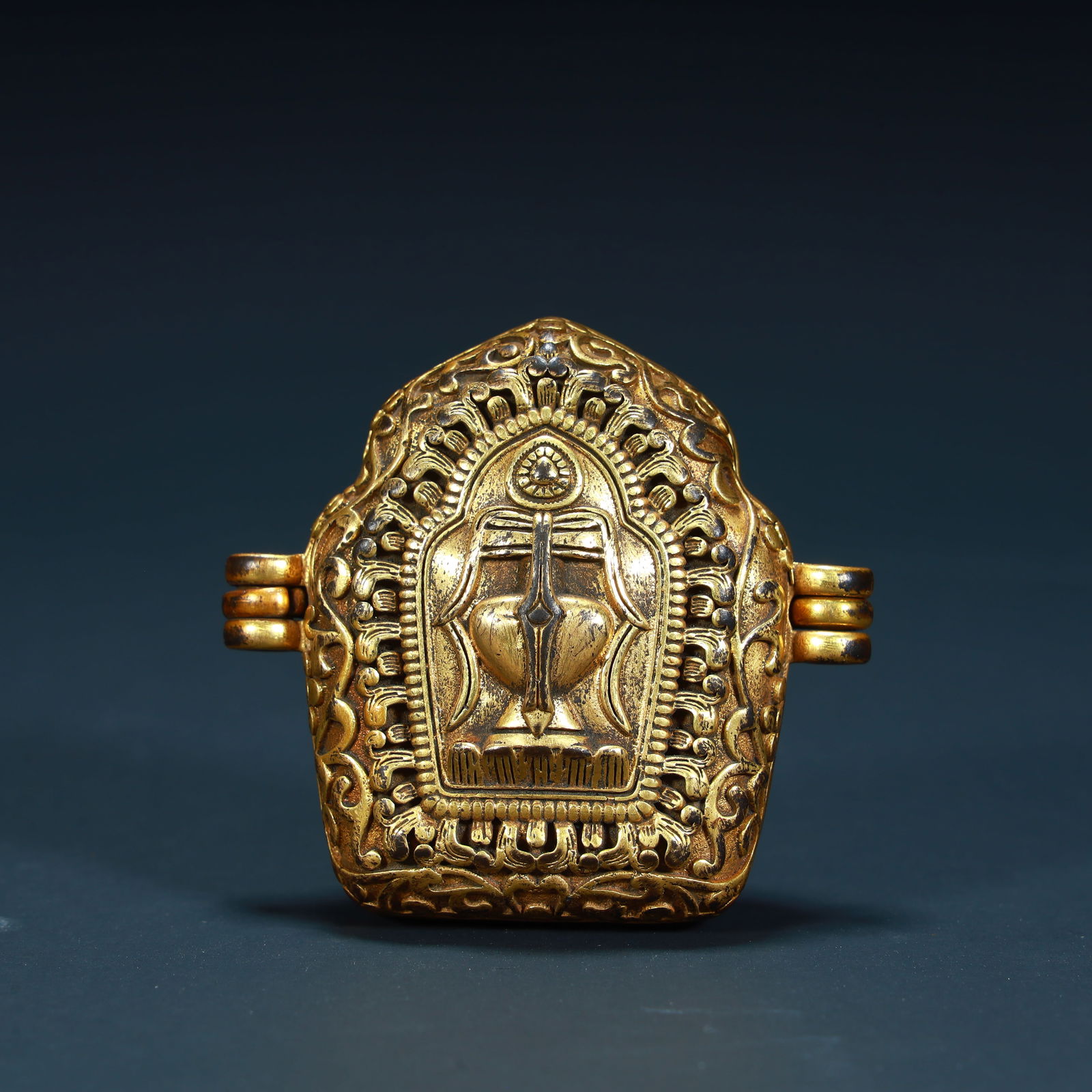 A Tibetan copper gilt Gawu box from the Qing Dynasty (1 of 9)