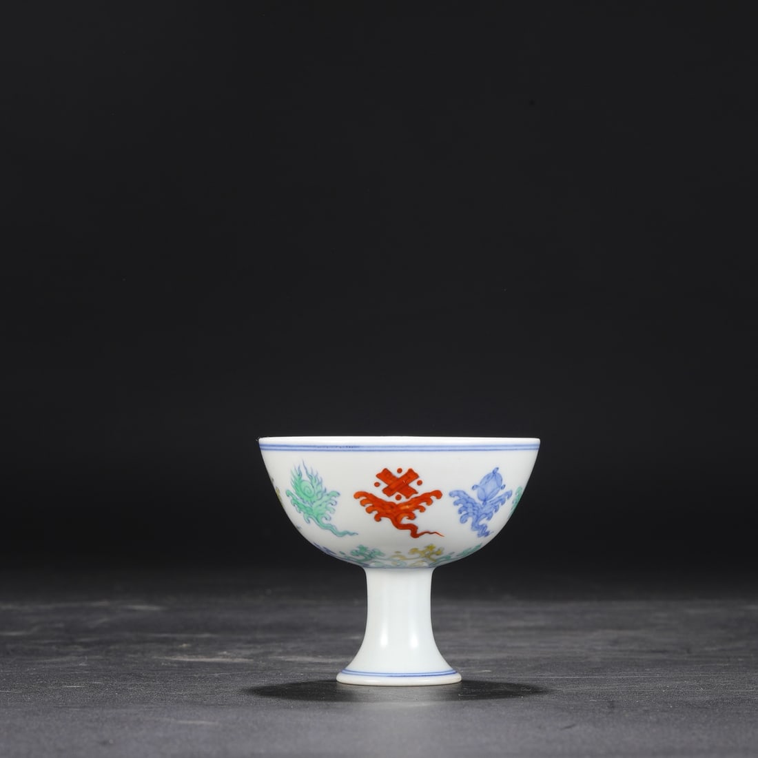 A Doucai Buddha's hand eight treasure pattern goblet made in the Ming Dynasty Chenghua year (1 of 8)
